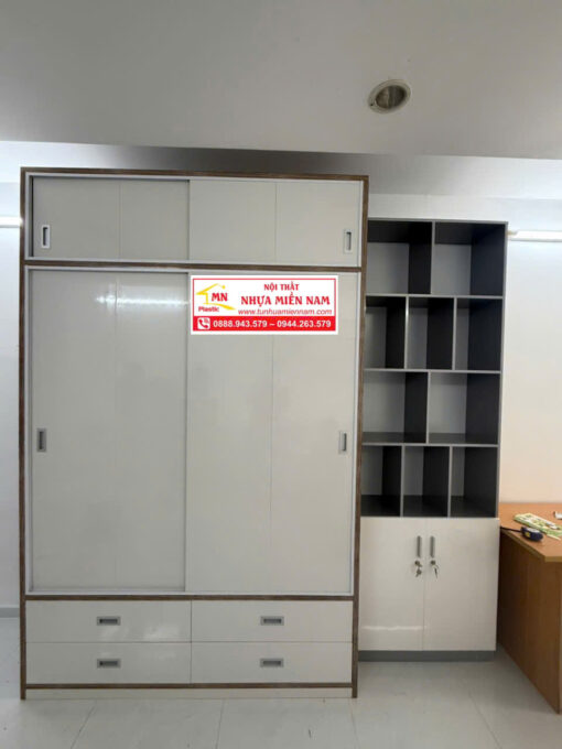 TỦ ÁO CÁNH LÙA FULL TRẦN NHỰA ĐÀI LOAN CLR204
