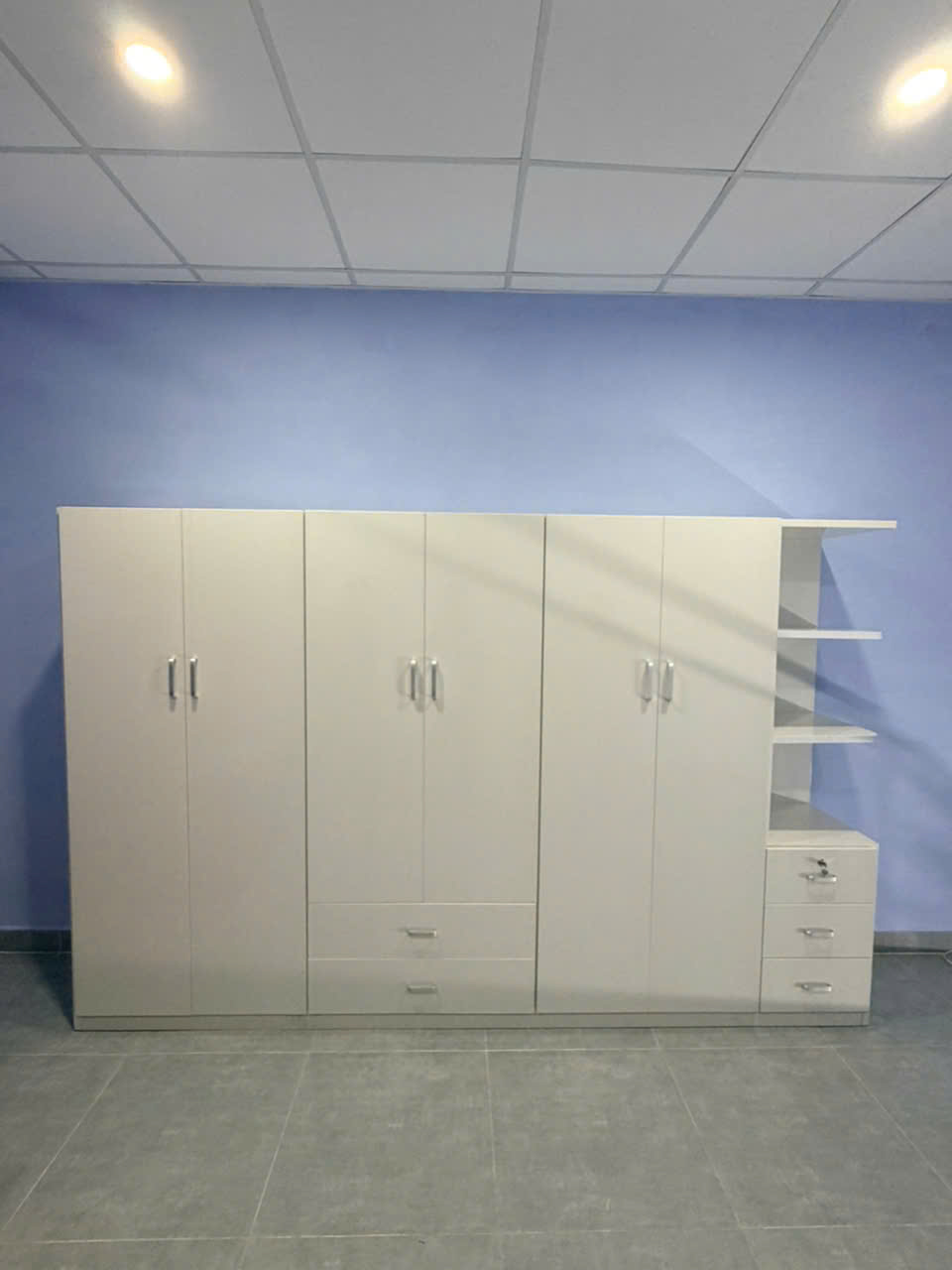 TỦ ÁO 6 CÁNH CÓ KỆ NHỰA ĐÀI LOAN TGR353